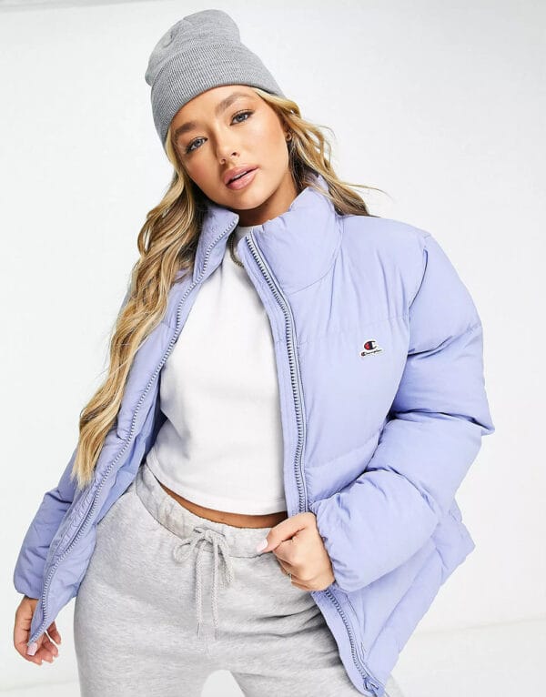 Small Logo Puffer Jacket In Blue